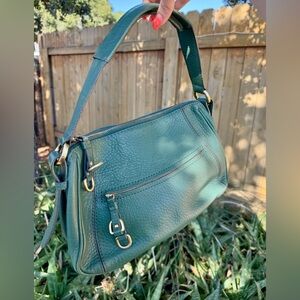 Cole haan green pebbled leather purse